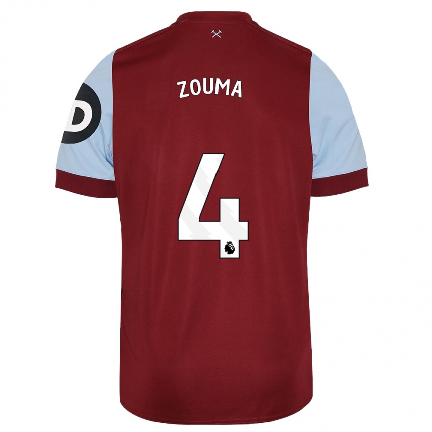 Herren Fußball Kurt Zouma #4 Kastanienbraun Heimtrikot Trikot 2023/24 T-Shirt Luxemburg