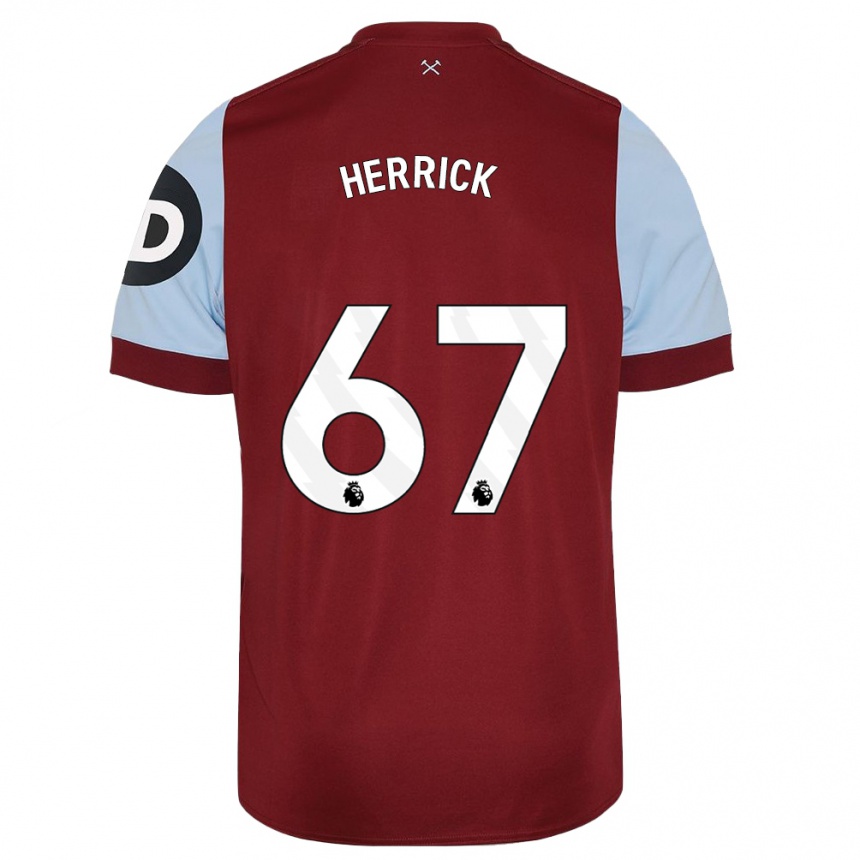 Herren Fußball Finlay Herrick #67 Kastanienbraun Heimtrikot Trikot 2023/24 T-Shirt Luxemburg