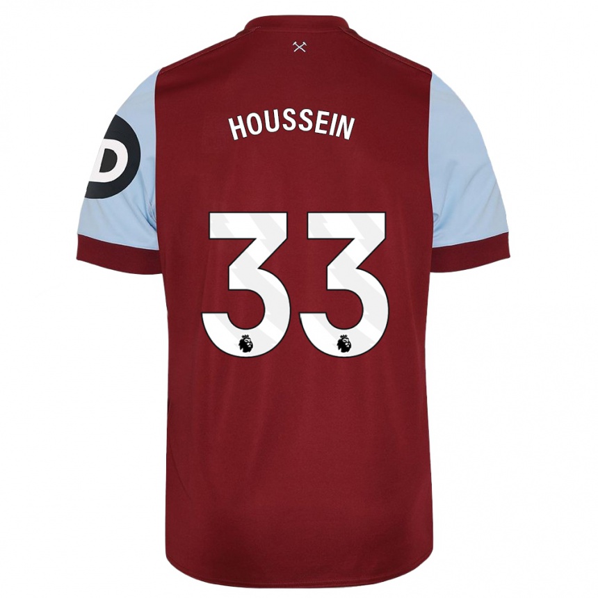 Herren Fußball Halle Houssein #33 Kastanienbraun Heimtrikot Trikot 2023/24 T-Shirt Luxemburg