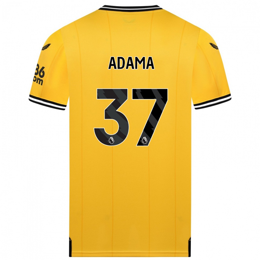 Herren Fußball Adama Traore #37 Gelb Heimtrikot Trikot 2023/24 T-Shirt Luxemburg