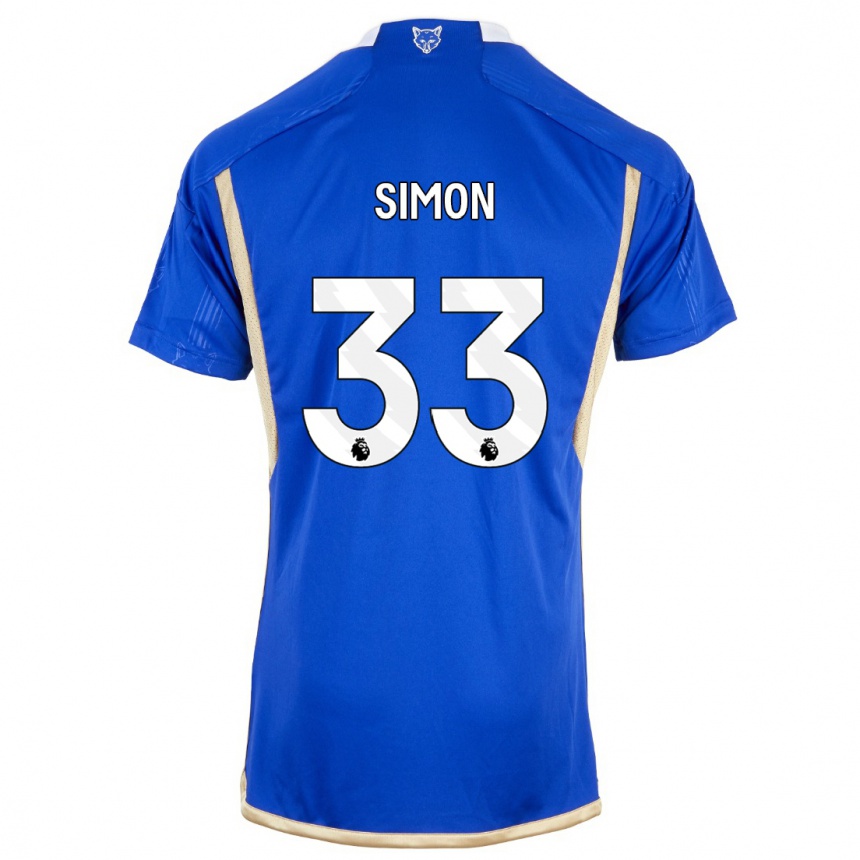 Herren Fußball Erin Simon #33 Königsblau Heimtrikot Trikot 2023/24 T-Shirt Luxemburg