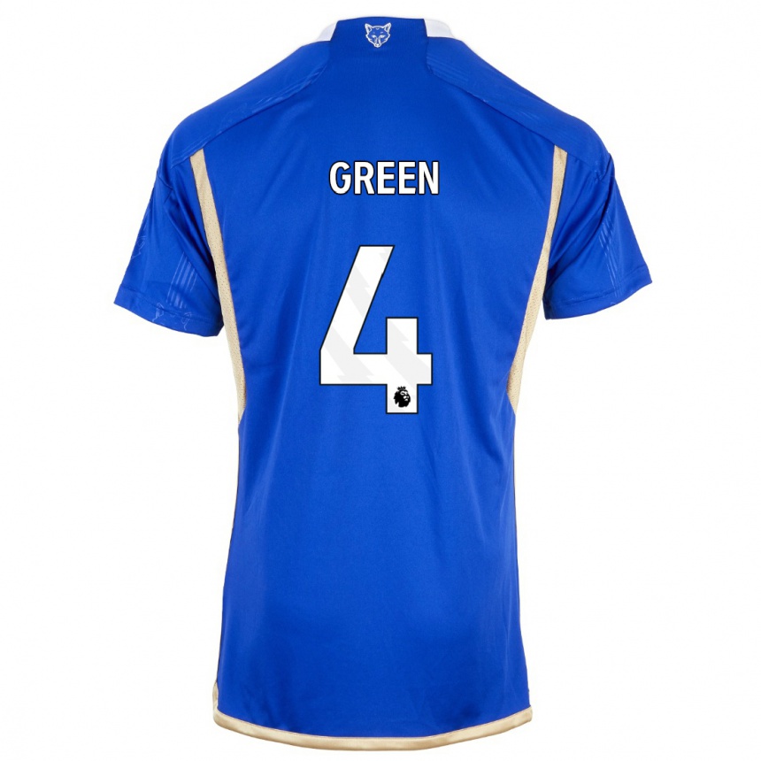 Herren Fußball Josie Green #4 Königsblau Heimtrikot Trikot 2023/24 T-Shirt Luxemburg