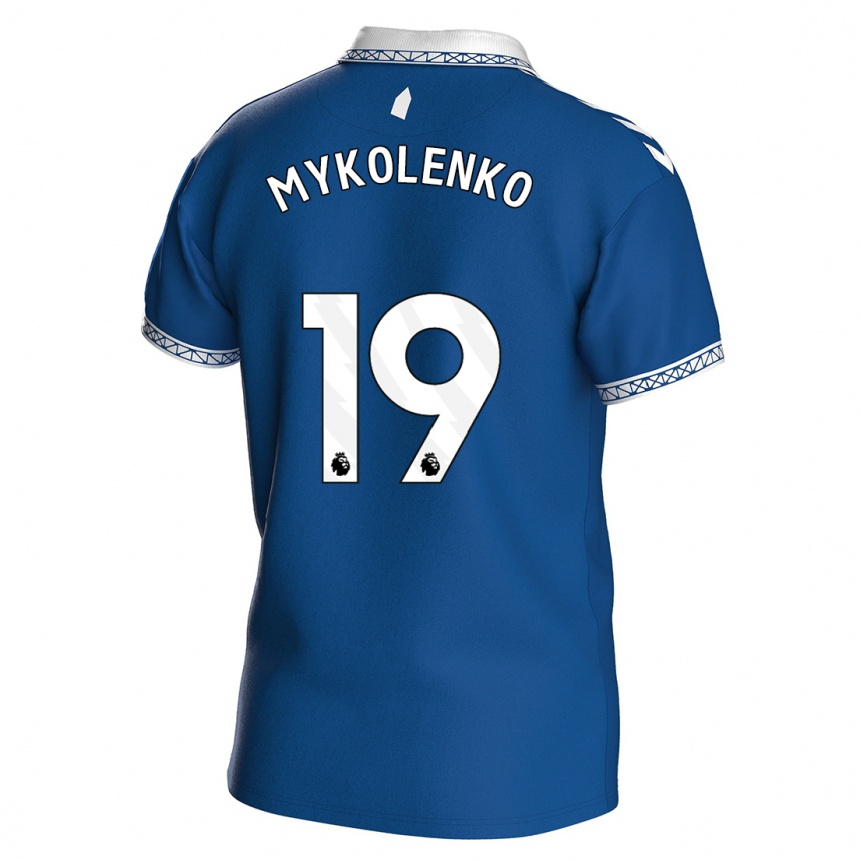 Herren Fußball Vitaliy Mykolenko #19 Königsblau Heimtrikot Trikot 2023/24 T-Shirt Luxemburg