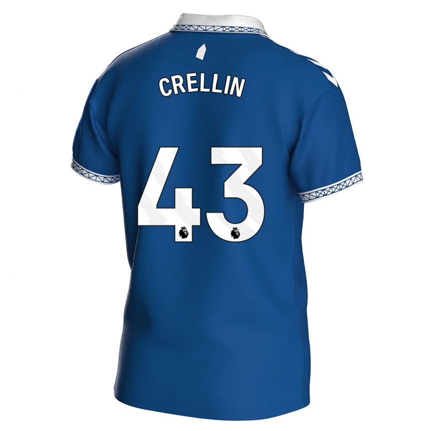 Herren Fußball Billy Crellin #43 Königsblau Heimtrikot Trikot 2023/24 T-Shirt Luxemburg
