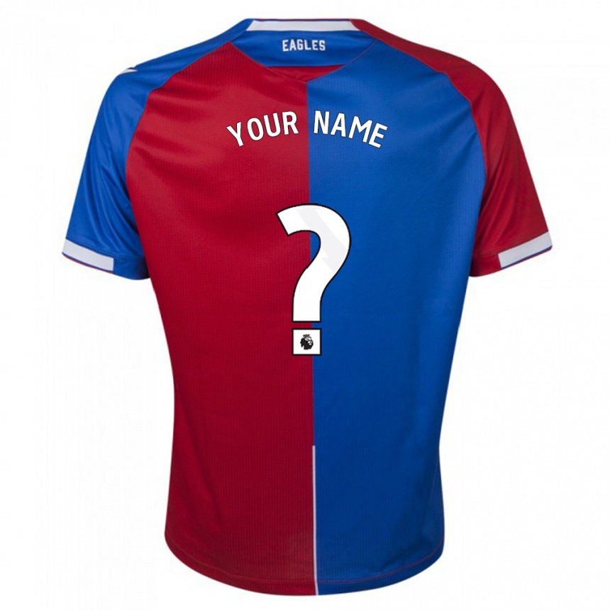Herren Fußball Ihren Namen #0 Rot Blau Heimtrikot Trikot 2023/24 T-Shirt Luxemburg