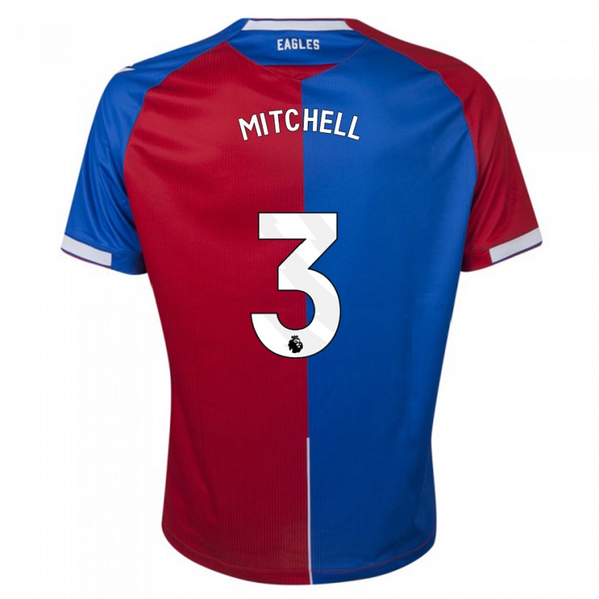 Herren Fußball Tyrick Mitchell #3 Rot Blau Heimtrikot Trikot 2023/24 T-Shirt Luxemburg