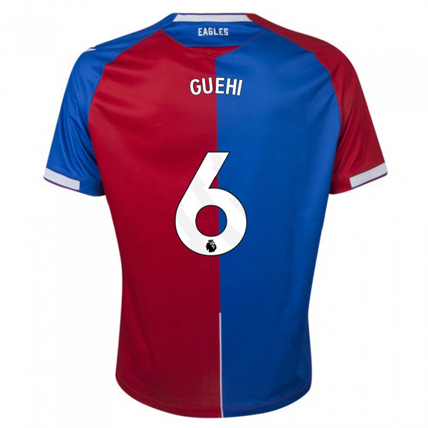Herren Fußball Marc Guehi #6 Rot Blau Heimtrikot Trikot 2023/24 T-Shirt Luxemburg