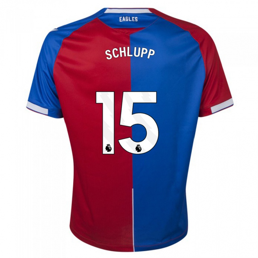 Herren Fußball Jeffrey Schlupp #15 Rot Blau Heimtrikot Trikot 2023/24 T-Shirt Luxemburg