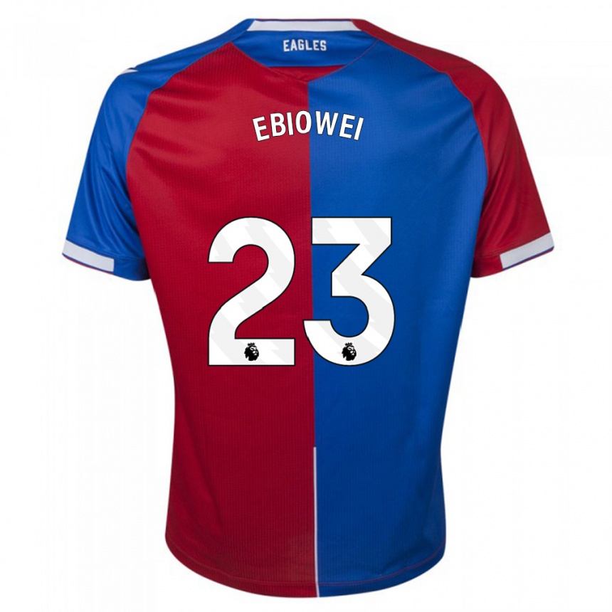 Herren Fußball Malcolm Ebiowei #23 Rot Blau Heimtrikot Trikot 2023/24 T-Shirt Luxemburg