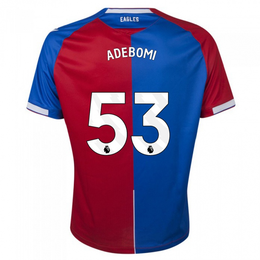 Herren Fußball Ademola Ola Adebomi #53 Rot Blau Heimtrikot Trikot 2023/24 T-Shirt Luxemburg