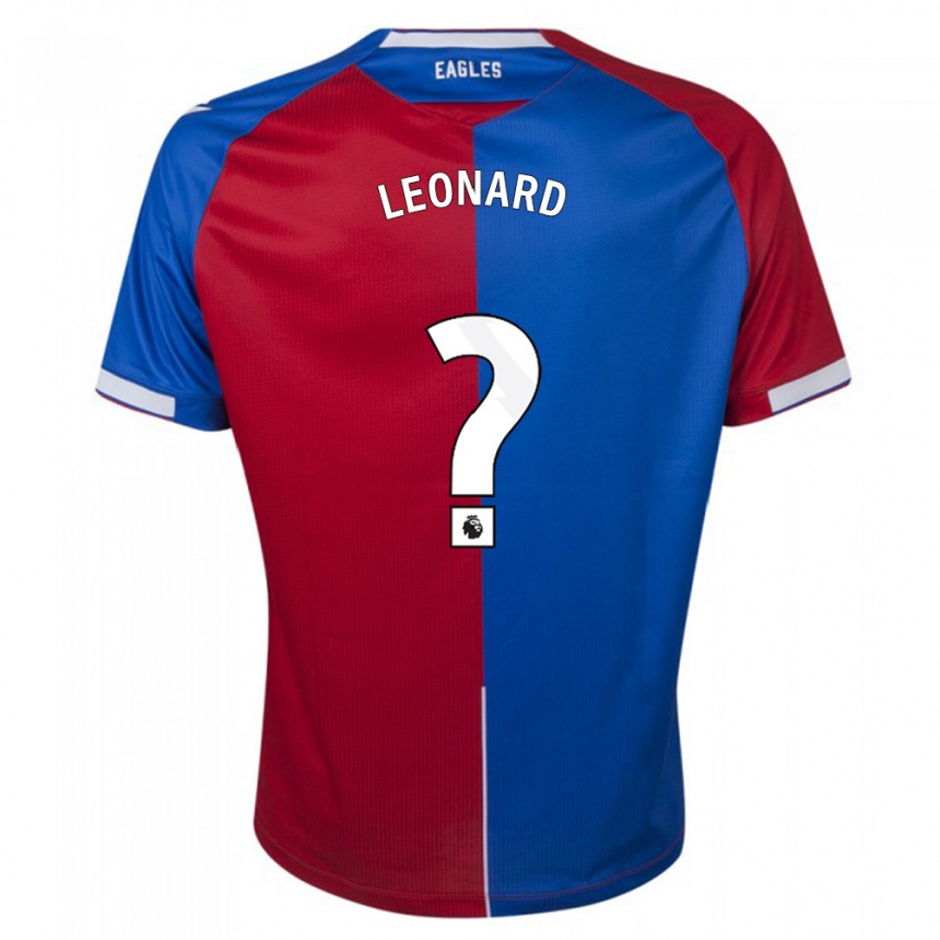 Herren Fußball James Leonard #0 Rot Blau Heimtrikot Trikot 2023/24 T-Shirt Luxemburg