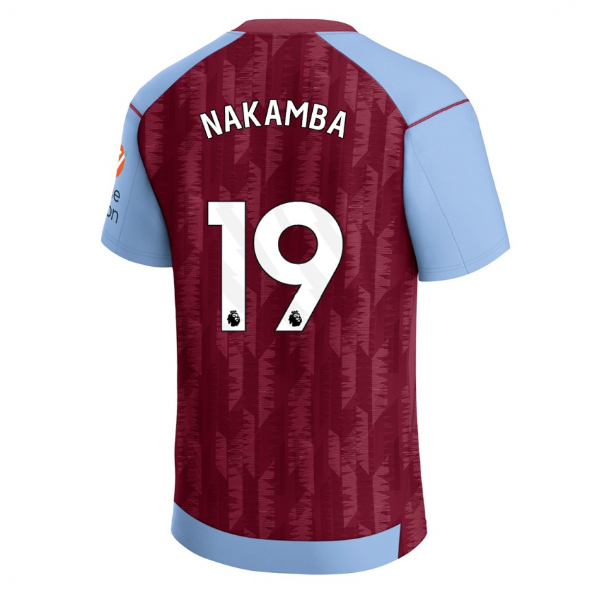 Herren Fußball Marvelous Nakamba #19 Weinrotblau Heimtrikot Trikot 2023/24 T-Shirt Luxemburg