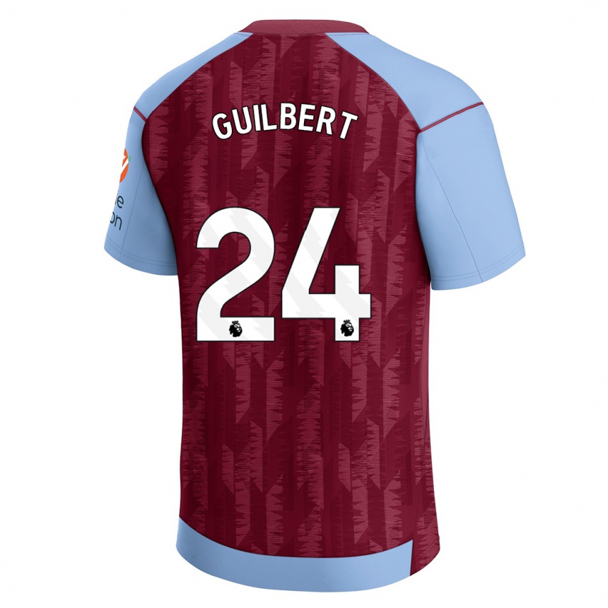 Herren Fußball Frederic Guilbert #24 Weinrotblau Heimtrikot Trikot 2023/24 T-Shirt Luxemburg