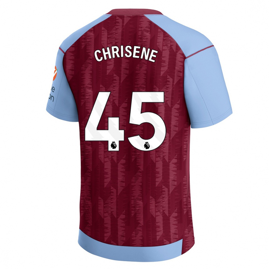 Herren Fußball Ben Chrisene #45 Weinrotblau Heimtrikot Trikot 2023/24 T-Shirt Luxemburg