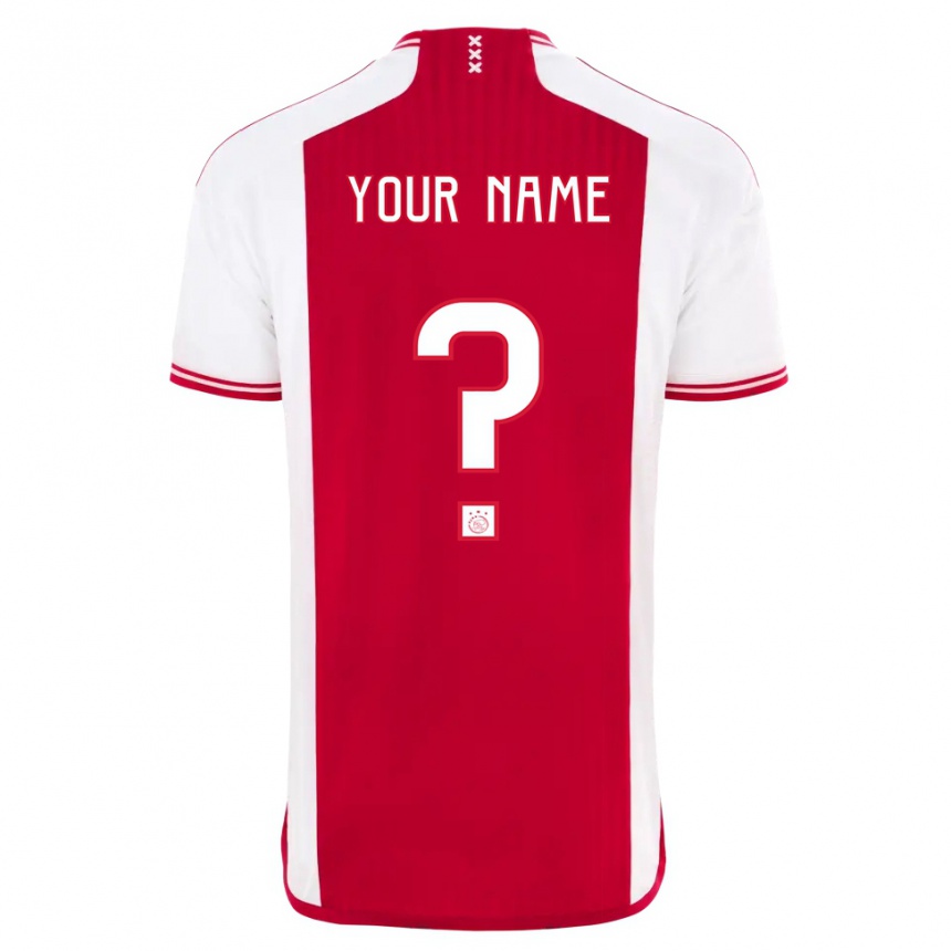 Herren Fußball Ihren Namen #0 Rot-Weiss Heimtrikot Trikot 2023/24 T-Shirt Luxemburg