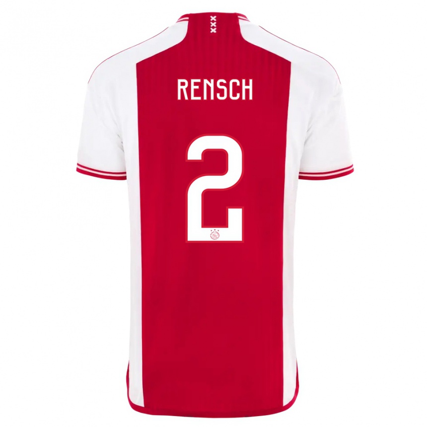 Herren Fußball Devyne Rensch #2 Rot-Weiss Heimtrikot Trikot 2023/24 T-Shirt Luxemburg