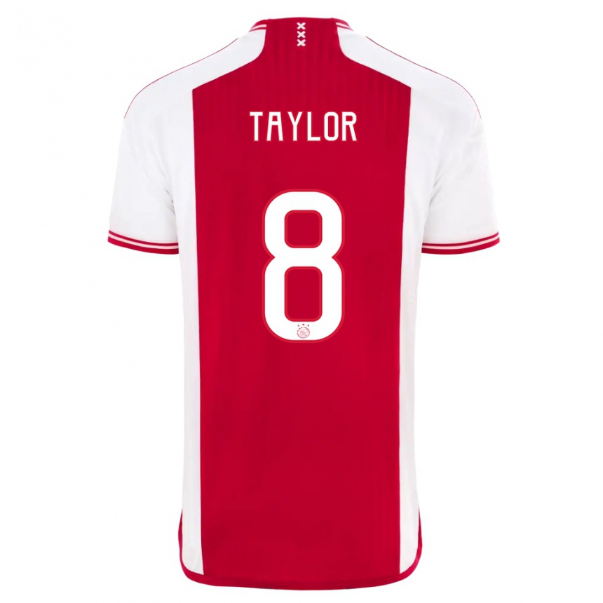 Herren Fußball Kenneth Taylor #8 Rot-Weiss Heimtrikot Trikot 2023/24 T-Shirt Luxemburg
