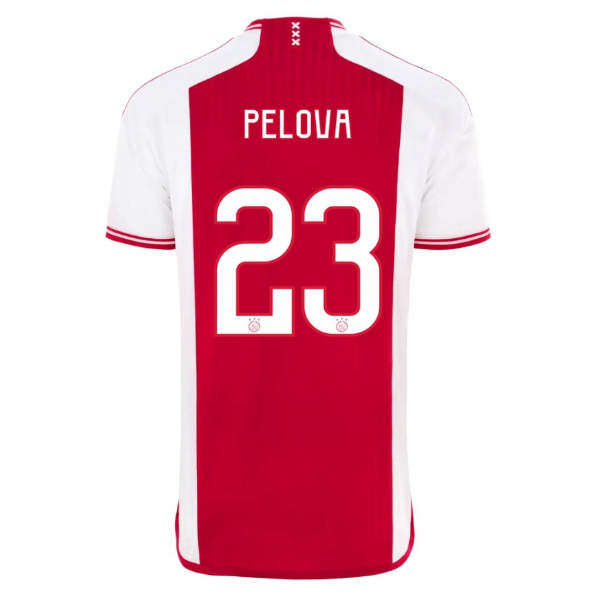 Herren Fußball Victoria Pelova #23 Rot-Weiss Heimtrikot Trikot 2023/24 T-Shirt Luxemburg