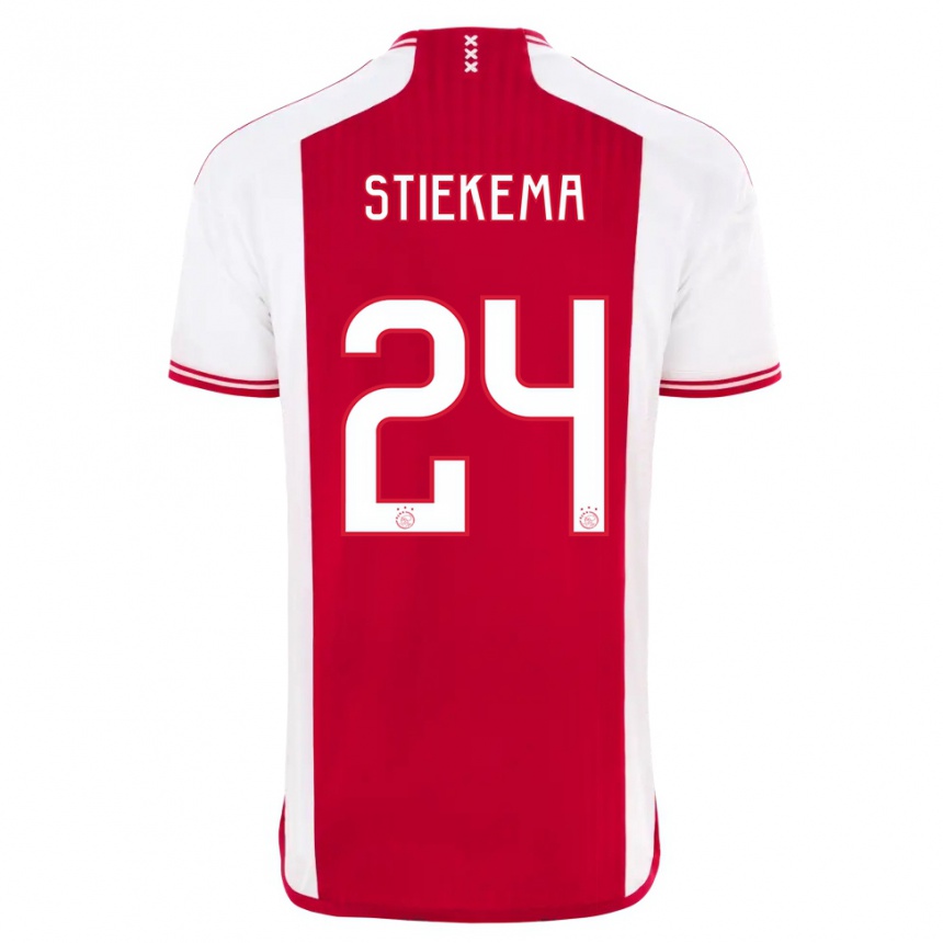 Herren Fußball Iris Stiekema #24 Rot-Weiss Heimtrikot Trikot 2023/24 T-Shirt Luxemburg