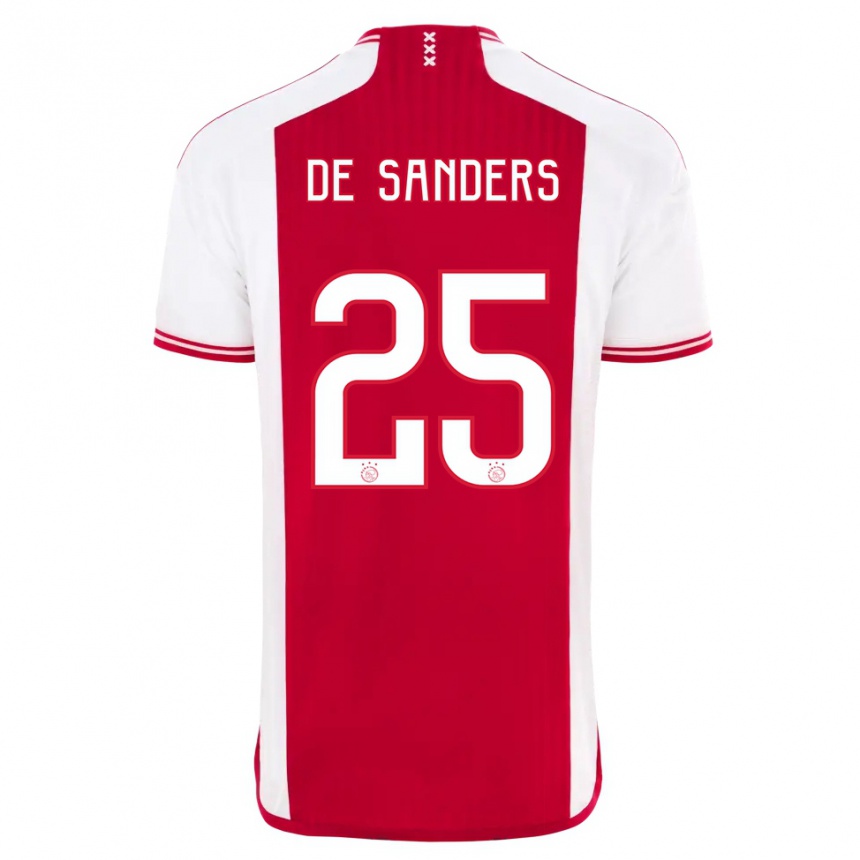 Herren Fußball Kay-Lee De Sanders #25 Rot-Weiss Heimtrikot Trikot 2023/24 T-Shirt Luxemburg