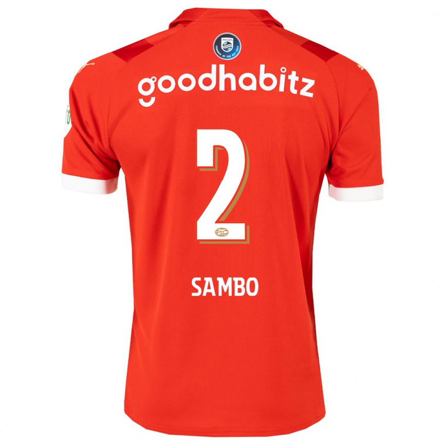 Herren Fußball Shurandy Sambo #2 Rot Heimtrikot Trikot 2023/24 T-Shirt Luxemburg