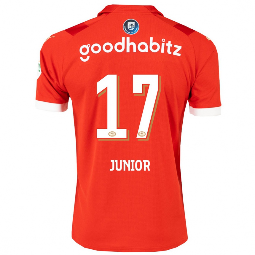 Herren Fußball Mauro Junior #17 Rot Heimtrikot Trikot 2023/24 T-Shirt Luxemburg