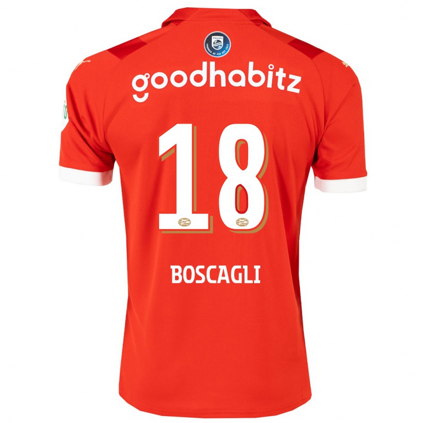 Herren Fußball Olivier Boscagli #18 Rot Heimtrikot Trikot 2023/24 T-Shirt Luxemburg