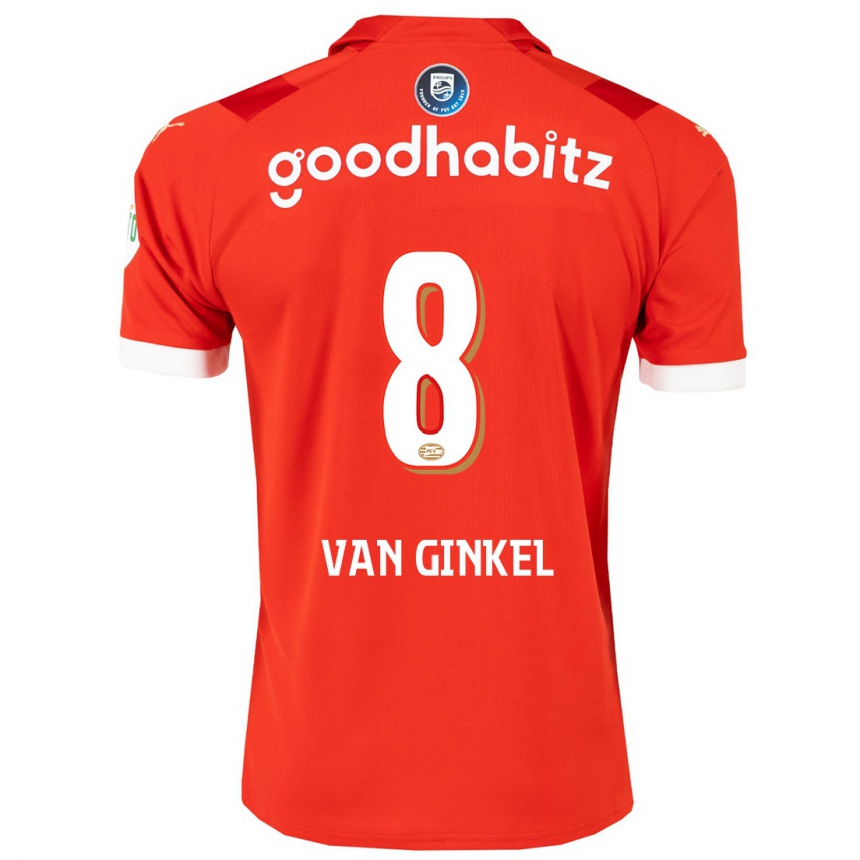 Herren Fußball Marco Van Ginkel #8 Rot Heimtrikot Trikot 2023/24 T-Shirt Luxemburg