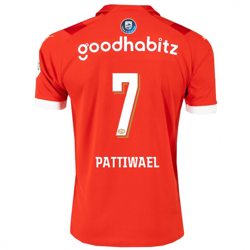 Herren Fußball Naomi Pattiwael #7 Rot Heimtrikot Trikot 2023/24 T-Shirt Luxemburg