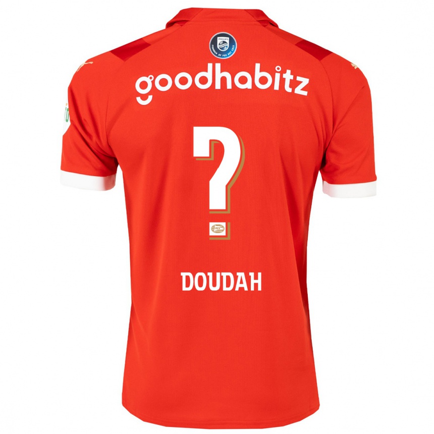 Herren Fußball Amin Doudah #0 Rot Heimtrikot Trikot 2023/24 T-Shirt Luxemburg