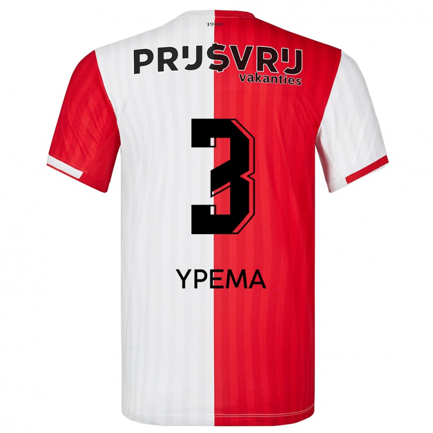 Herren Fußball Danique Ypema #3 Rot-Weiss Heimtrikot Trikot 2023/24 T-Shirt Luxemburg