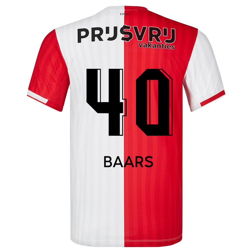 Herren Fußball Guus Baars #40 Rot-Weiss Heimtrikot Trikot 2023/24 T-Shirt Luxemburg