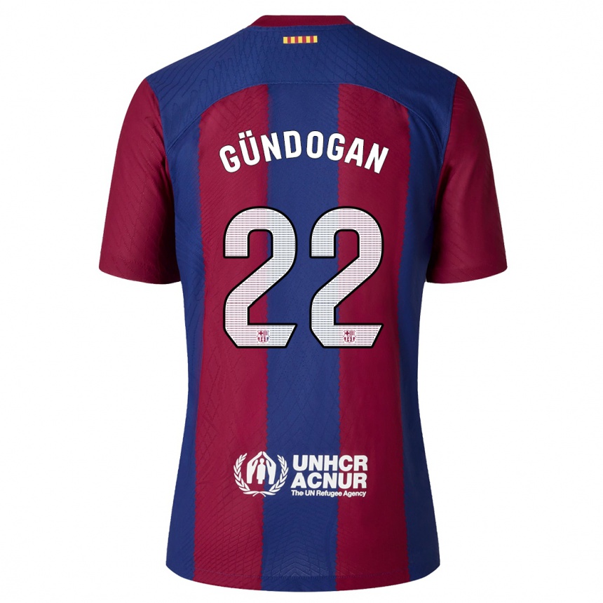 Herren Fußball Ilkay Gundogan #22 Rot Blau Heimtrikot Trikot 2023/24 T-Shirt Luxemburg