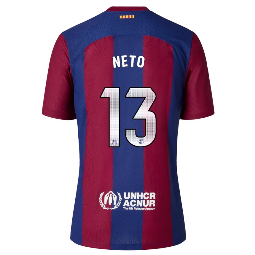 Herren Fußball Neto #13 Rot Blau Heimtrikot Trikot 2023/24 T-Shirt Luxemburg