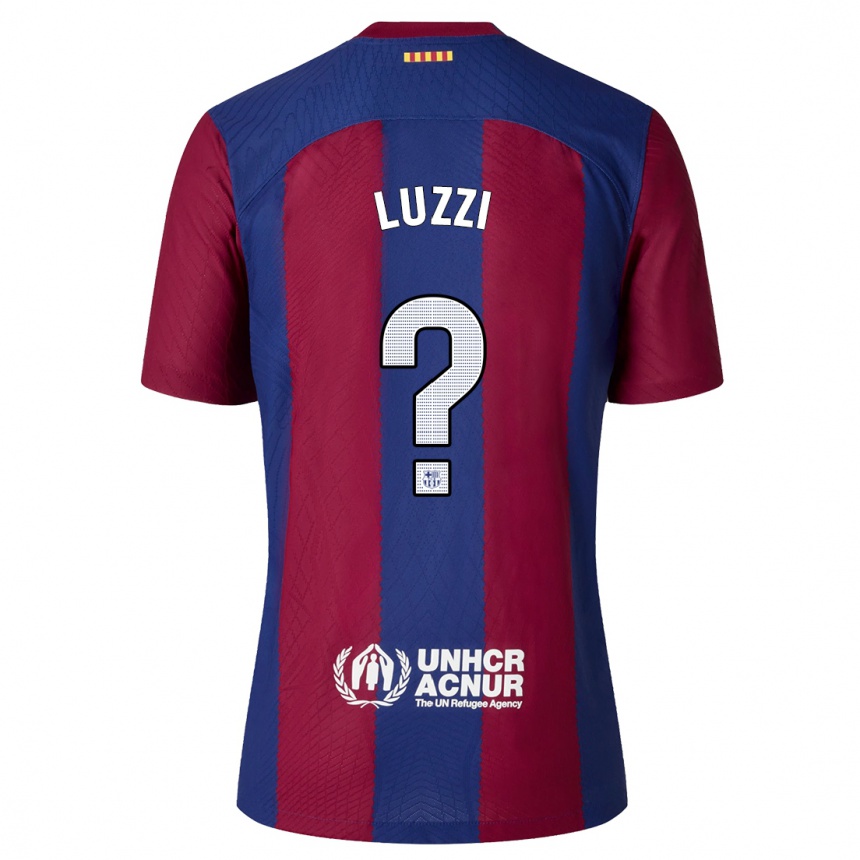 Herren Fußball Fabian Luzzi #0 Rot Blau Heimtrikot Trikot 2023/24 T-Shirt Luxemburg