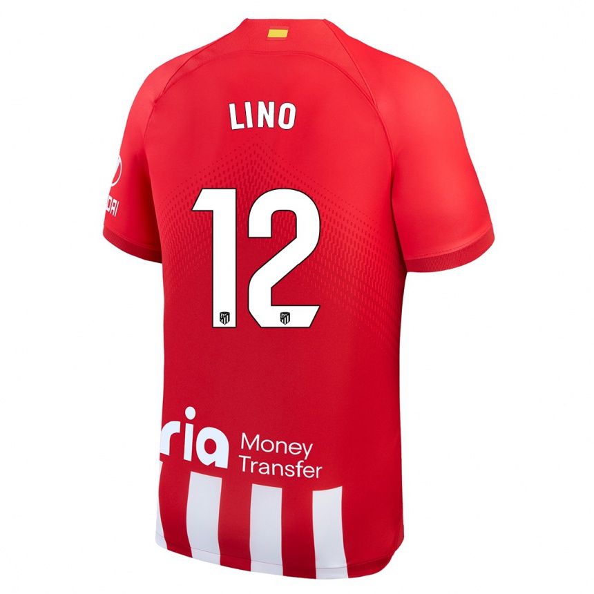 Herren Fußball Samuel Lino #12 Rot-Weiss Heimtrikot Trikot 2023/24 T-Shirt Luxemburg