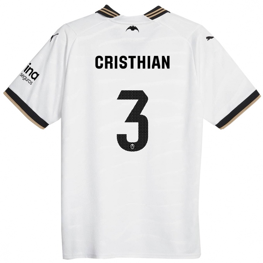 Herren Fußball Cristhian Mosquera #3 Weiß Heimtrikot Trikot 2023/24 T-Shirt Luxemburg