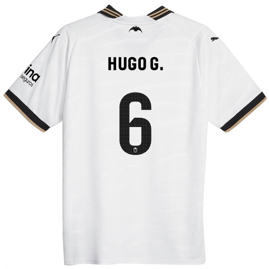 Herren Fußball Hugo Guillamon #6 Weiß Heimtrikot Trikot 2023/24 T-Shirt Luxemburg