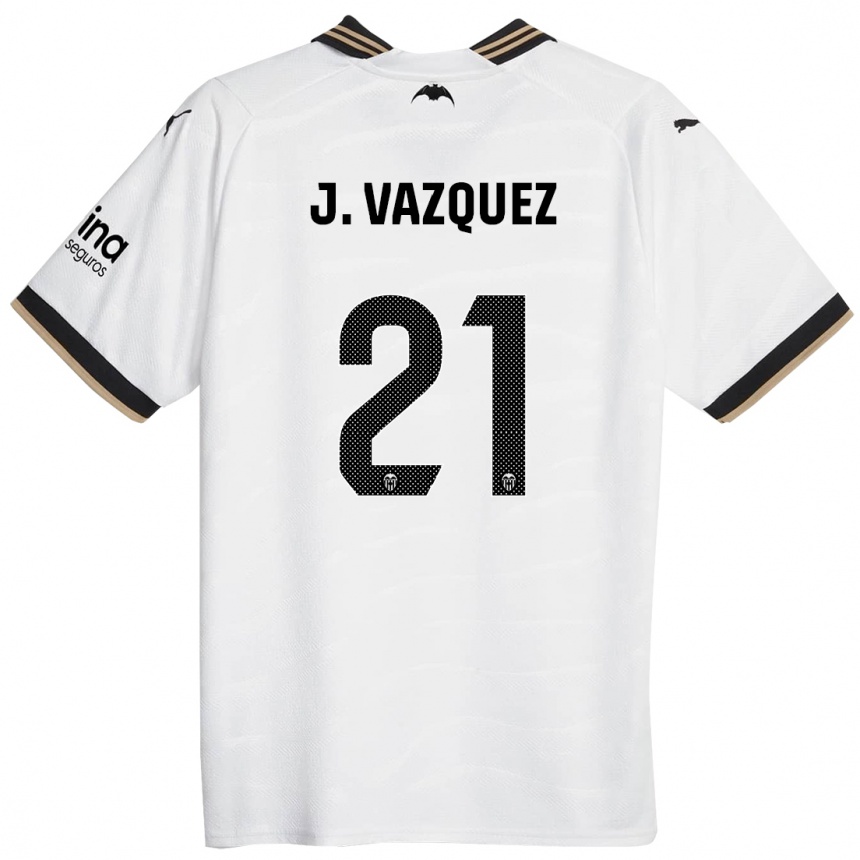 Herren Fußball Jesus Vazquez #21 Weiß Heimtrikot Trikot 2023/24 T-Shirt Luxemburg