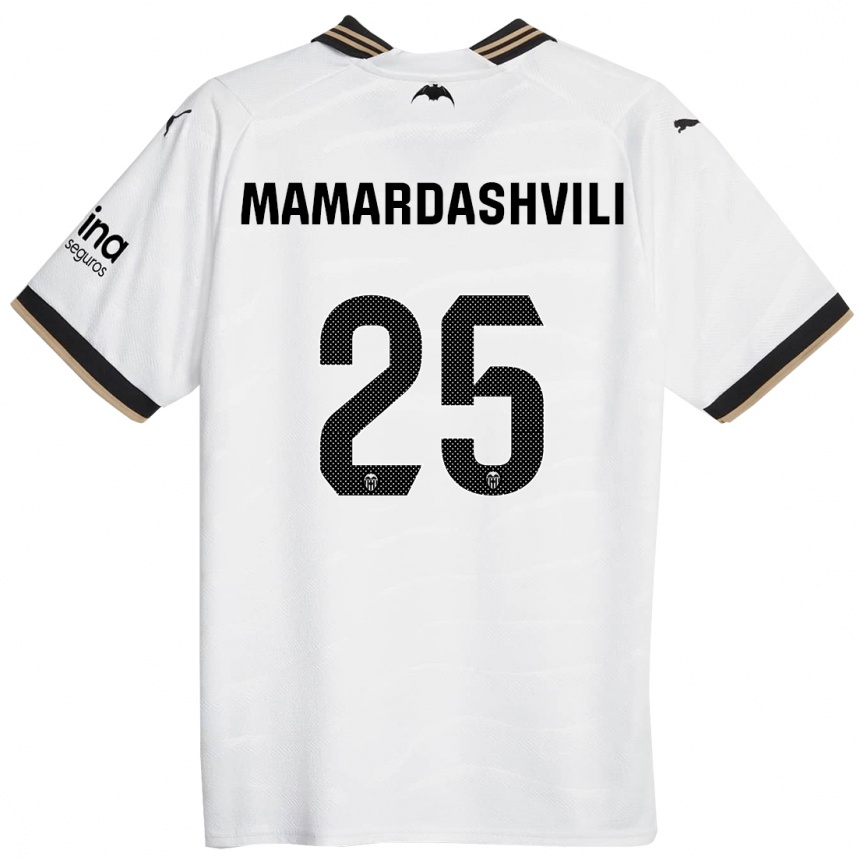 Herren Fußball Giorgi Mamardashvili #25 Weiß Heimtrikot Trikot 2023/24 T-Shirt Luxemburg