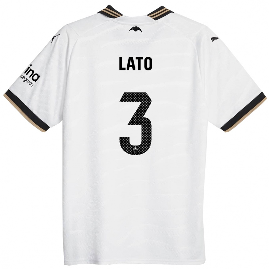 Herren Fußball Toni Lato #3 Weiß Heimtrikot Trikot 2023/24 T-Shirt Luxemburg
