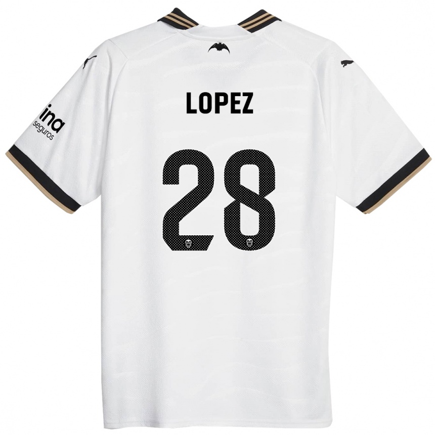 Herren Fußball Saray Lopez #28 Weiß Heimtrikot Trikot 2023/24 T-Shirt Luxemburg