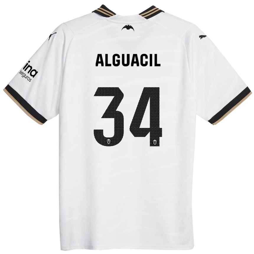 Herren Fußball Ainhoa Alguacil #34 Weiß Heimtrikot Trikot 2023/24 T-Shirt Luxemburg