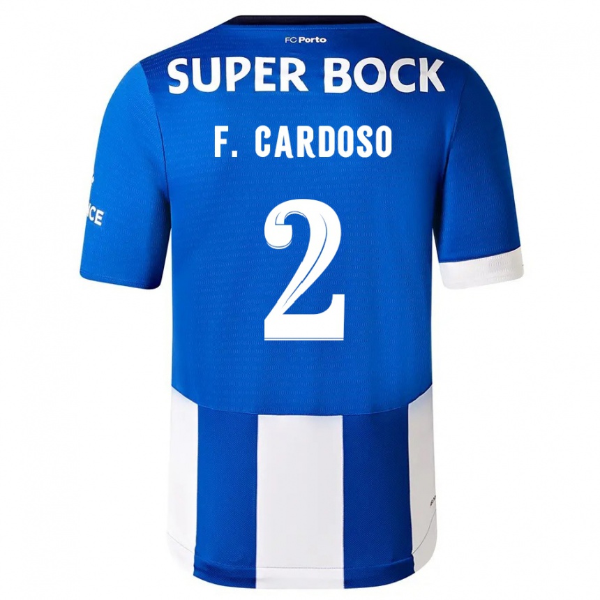 Herren Fußball Fabio Cardoso #2 Blau Weiss Heimtrikot Trikot 2023/24 T-Shirt Luxemburg