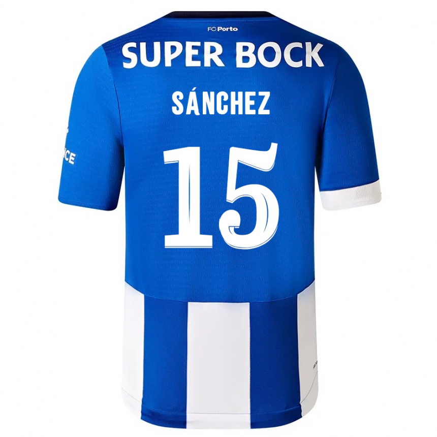 Herren Fußball Jorge Sánchez #15 Blau Weiss Heimtrikot Trikot 2023/24 T-Shirt Luxemburg