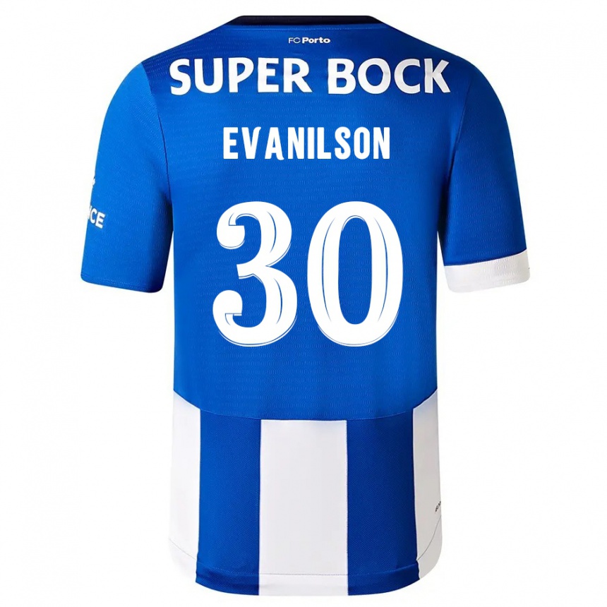 Herren Fußball Evanilson #30 Blau Weiss Heimtrikot Trikot 2023/24 T-Shirt Luxemburg