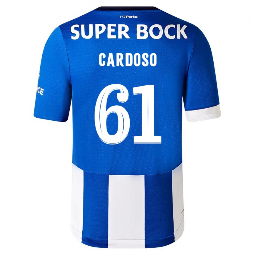 Herren Fußball Ivan Cardoso #61 Blau Weiss Heimtrikot Trikot 2023/24 T-Shirt Luxemburg
