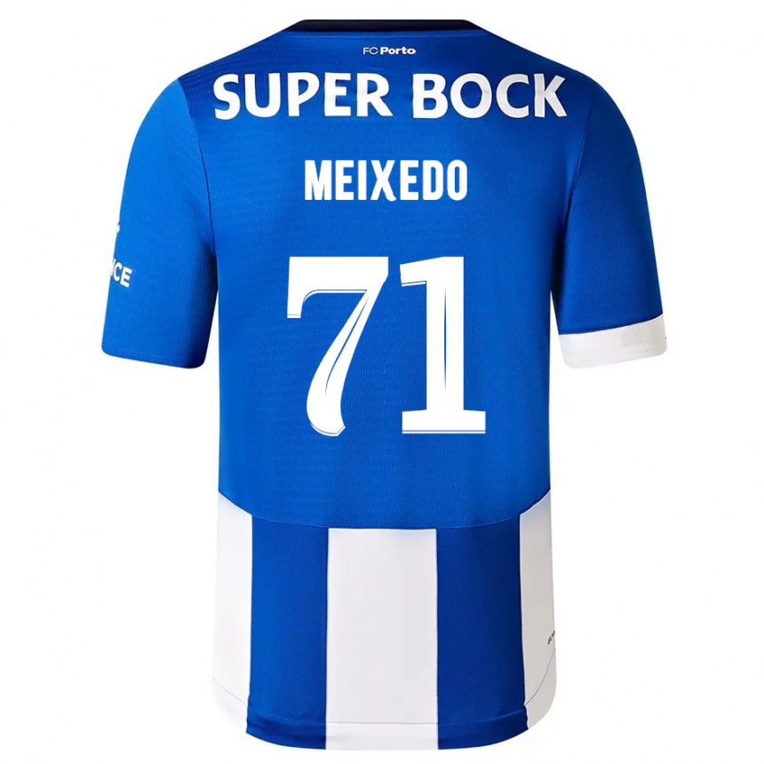 Herren Fußball Francisco Meixedo #71 Blau Weiss Heimtrikot Trikot 2023/24 T-Shirt Luxemburg