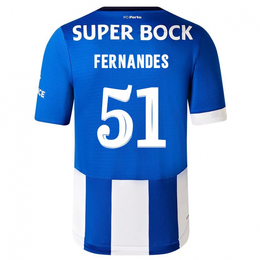 Herren Fußball Diogo Fernandes #51 Blau Weiss Heimtrikot Trikot 2023/24 T-Shirt Luxemburg