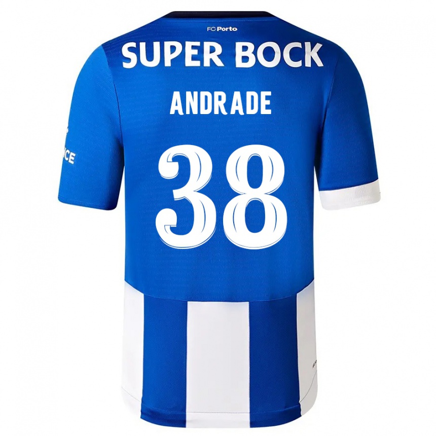 Herren Fußball Fernando Andrade #38 Blau Weiss Heimtrikot Trikot 2023/24 T-Shirt Luxemburg